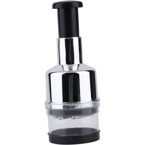 Spremiaglio manuale multifunzionale in acciaio inox, tagliaverdure e pratico tritaaglio per cucinare in casa.