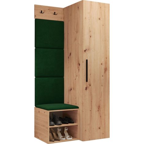 Conjunto para recibidor Nitos III, Manila 35, 191x82x50cm, Tapiz, Aglomerado laminado, Colocada, Montada en la pared