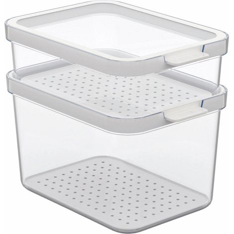 Accesorio de almacenamiento rotho cauma apilable transparente 2 piezas