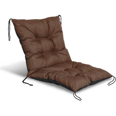 Cojín de jardín de 50x50x50 cm para silla, impermeable, marrón.