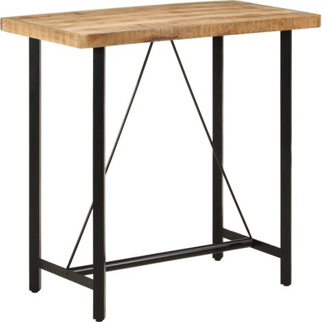 Mesa alta de hierro y madera maciza de mango 110x55x107 cm vidaXL