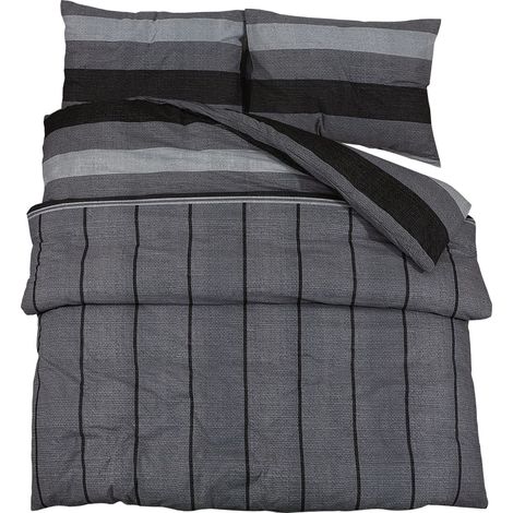Ensemble de housse de couette,Parures de lit gris foncé 200x200 cm Coton CFW33507 (1/5)