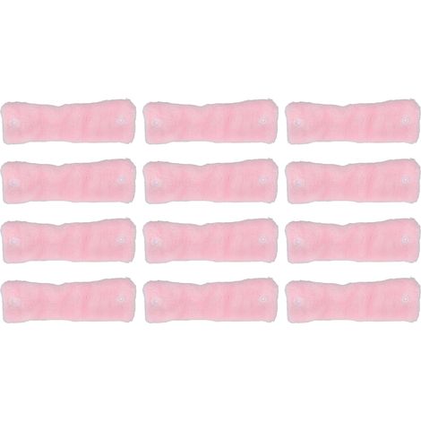 12 pièces rouleaux cheveux mousse polaire sans chaleur, outils coiffage boucles DIY rose (1/5)