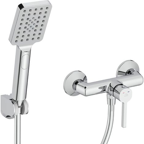 Robinet de douche mural avec ensemble de douche alita Chrome BVA041D (1/3)