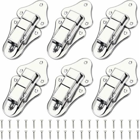 6 Pcs Fermeture Fermoir en Fer Fermeture à Ressort Loquet Verrouillage Robuste avec Vis 94 52mm Facile à Installer (1/5)