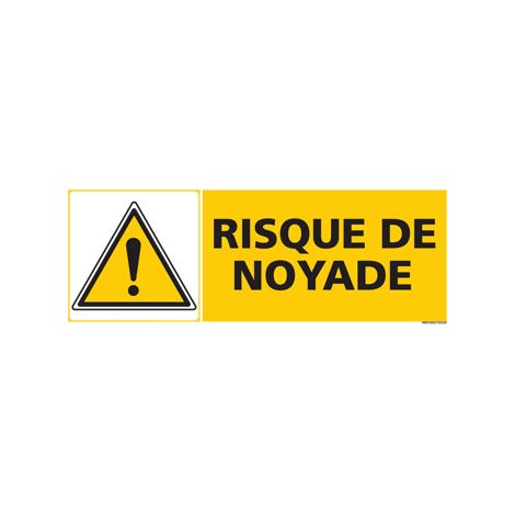 Panneau RISQUE DE NOYADE (C0463) - Adhésif - 210 x 75 mm