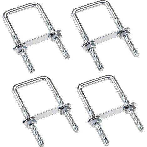 4 Pièces Boulons En U Boulons m6 U-Bolt 80 x 50 Mm, Boulon De U En Acier Inoxydable Avec Écrou Plaques Rondelle, Boulons De Serrage Pour Fixation Tuyaus, Pour Diamètres De Tuyaux Inférieurs à 50 Mm (1/5)