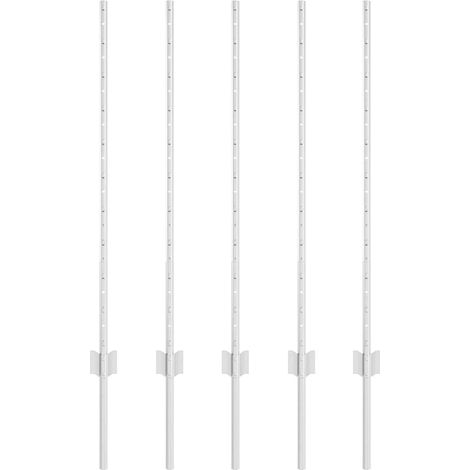 Poteau de clôture. 5 pcs Argenté 100 cm Acier (1/5)