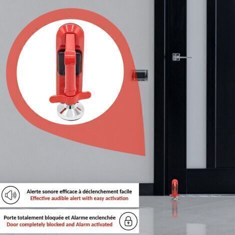 NALOOKAMIC Bloque-Porte Alarme Multi Surface 80 dB Cale avec Detecteur de Vibration (1/4)