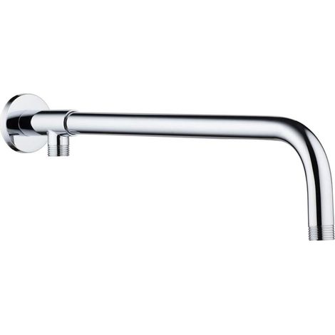 Bras de Douche Universel Avec Bride tube Rallonge Support Mural et Support en Laiton pour Pommeaux de Douche Fixes (Chromé, 37 CM) (1/5)