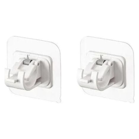 Lot de 2 supports de tringle à rideaux blancs auto-adhésifs – fixations pour tringle à rideaux (1/5)