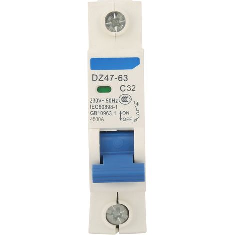 Disjoncteur miniature DZ47-63 monopole 230V AC 32A (1/5)