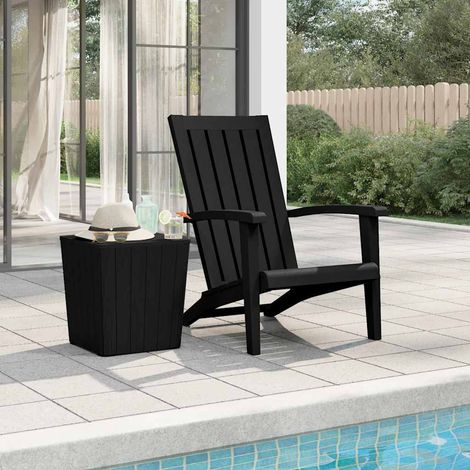 Chaise de jardin-Chaise de terrasse-Chaise d'extérieur Adirondack noir polypropylène (1/5)
