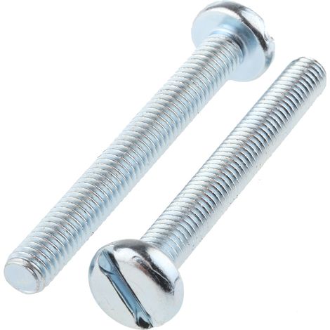 Vis à métaux RS PRO M6 à tête Cylindrique fendue en Acier, 50mm ( Prix pour Sachet de 100 )