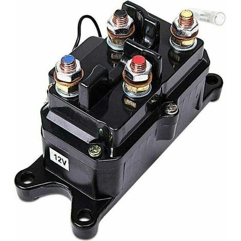 Heavy duty 12V electromagnetic relay for electric winch, equivalent to 250A current, suitable for ATV/UTV weighing 2000 to 5000 pounds. (1/4)