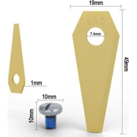 ALLIANDIS 18 lames de rechange en titane pour tondeuse robot Bosch, accessoires pour tondeuse robot + 18 vis, lames de rechange compatibles avec les tondeuses Bosch. (1/3)