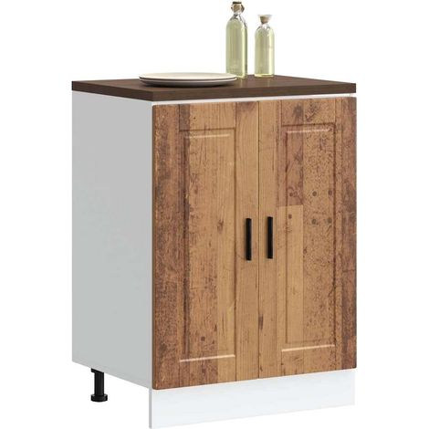 Mueble bajo de cocina porto madera vieja madera reconstituida vidaXL