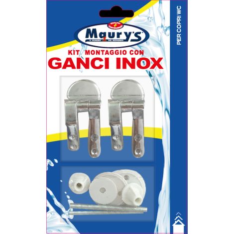 MAURY'S KIT MONTAGGIO PER COPRI WC CON GANCI INOX (1/2)
