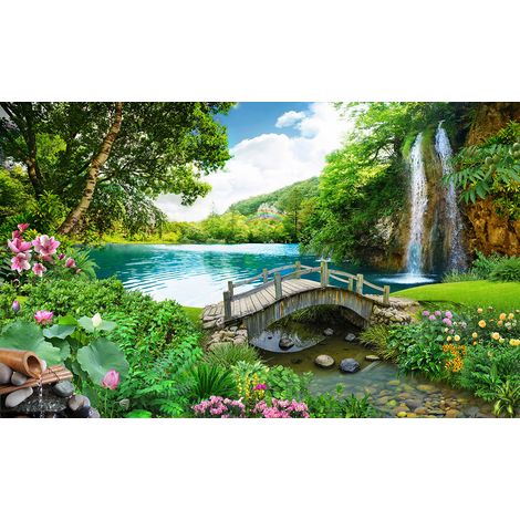 Papier peint panoramique - Cascades - 130 cm x 79 cm (1/2)