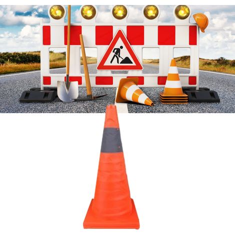 Cône de signalisation pliable 45 cm avec bande réfléchissante pour parking et auto-école (1/5)