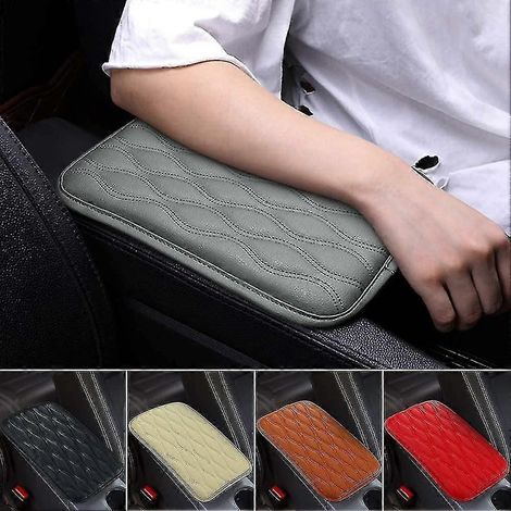 Housse de console centrale universelle pour SUV/camion/voiture, imperméable, en cuir gris.
