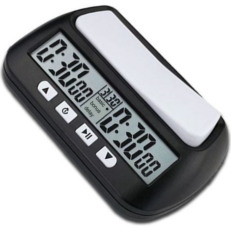 Horloge d'échecs numérique avec alarme sonore YS 902, version anglaise noire (1/5)