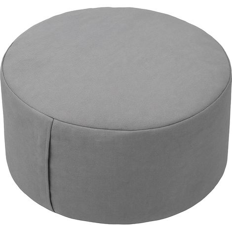 Coussin méditation Relaxdays, yoga & pleine conscience, coussin de sol, housse amovible, 13 x 33 cm, zafu, coton, gris (1/5)
