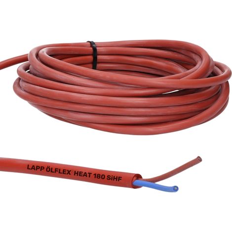 10 Meter Lapp 0046013 Ölflex Heat 180 Silikonleitung 2x1,5 mm² I Silikonkabel I Saunaofen Kabel 10 m I SiHF Saunakabel 2-adrig (1/4)