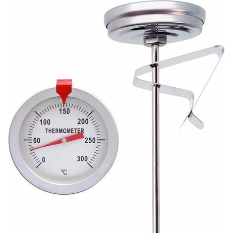 Professionelles Ofenthermometer aus Edelstahl mit langer Temperatursonde (30 cm), Ersatzteil für Pizzaofen, Holzofen, Steinofen und Grill