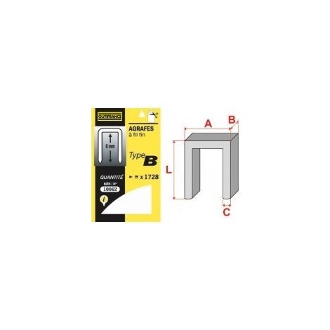 Grapas de hilo fino tipo B 10mm10102 V