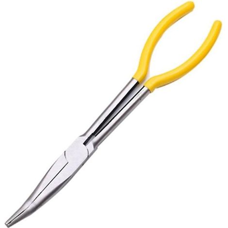 Pince multifonctionnelle à long manche et à bec rond, extracteur de bougies, pince coudée pour le retrait des fils de bougies, outils de réparation automobile (1/5)