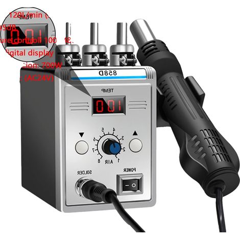 Station de soudage, pistolet à air chaud 2 EN 1, affichage numérique double, Style C-858D(700W), 220V-e (1/2)