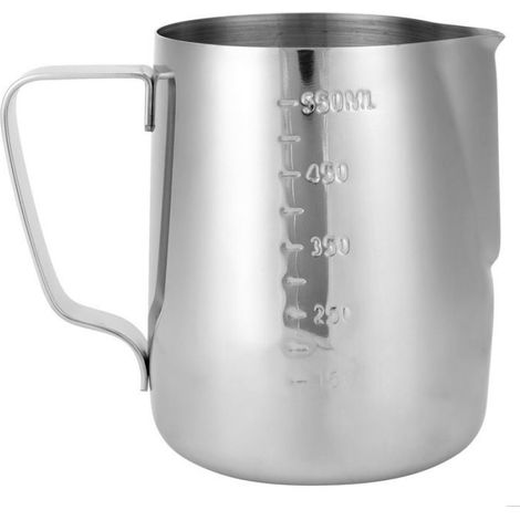 Pichet À Mousse De Lait - Acier Inoxydable - Double Échelle De Mesure - 600 Ml - Pour Latte Art Et Café Artisanal (1/5)