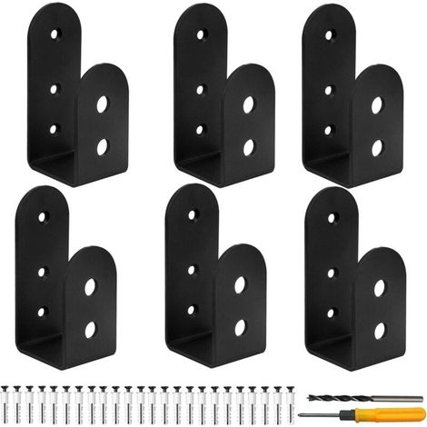 Lot de 6 supports de barricade pour porte, barre en forme de U, pour maison, garage, grange, abri de jardin, porte de renforcement, convient pour bois de 2 x 4