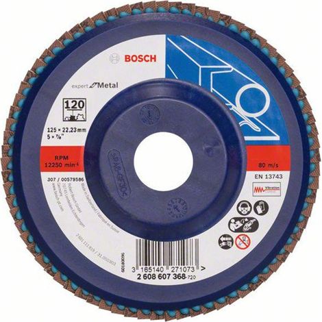 Bosch Fächerschleifscheibe Expert for Metal 125 22,23 120 gerade Kunststoffteller - 2608607368 (1/5)