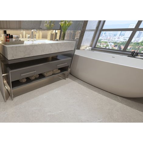 LAMINATO IN SPC SERIE 'LITE STONE' colore grigio pietra  - Senza Marca