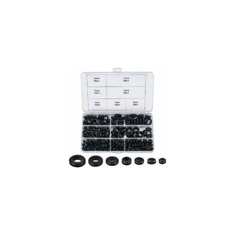 260 pièces passe-fils caoutchouc – Assortiment 7 tailles – Résistant aux acides et UV – Installation facile pour câbles et fils (1/5)