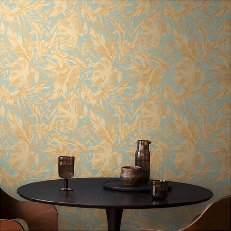 A.S. Creation Vliestapete 10.05 x 0.53 m Livingwalls Dschungel Tapete Blau 790632 Palmen CosmoLiving by Cosmopolitan (1/5)