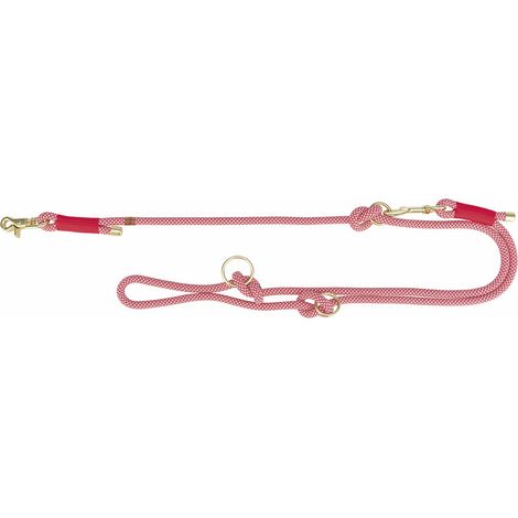 Trixie Soft Rope Leine verstellbar Rot und Creme 2m