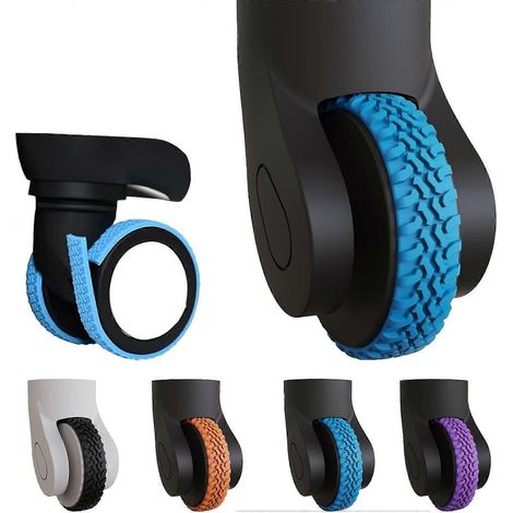 Enjoliveurs roues valise silicone lot 8 patchs autocollants imperméables adhésif puissant compatibles roues 4/8 pouces jaunes (1/5)