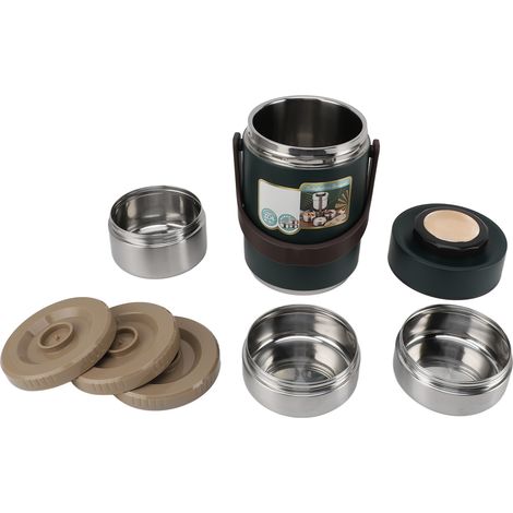 Boîte alimentaire isotherme en acier inoxydable grande capacité (2000 ml) - Boîte à lunch portable isotherme en acier inoxydable pour étudiants et adultes (1/5)