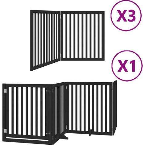 Maison Exclusive - Cancello Cani Porta Pieghevole Nero 10 Pannelli 800 cm Pioppo