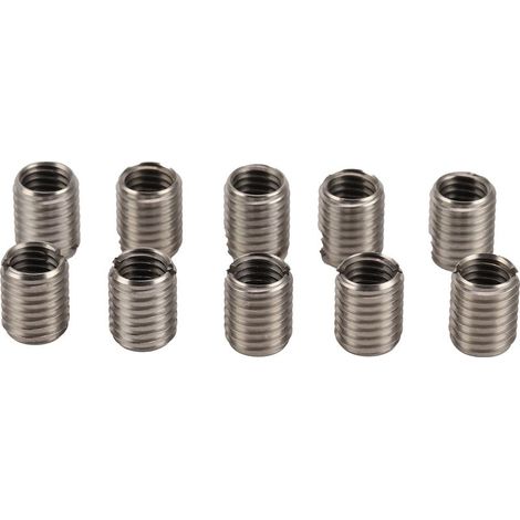 Jeu de 10 inserts de filetage en acier inoxydable 303 M10x1.5 / M12x1.75 pour réparation de trous avec fond bouché (1/5)