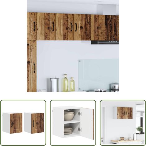 vidaXL Speicher - Küchenschrank mit Speicher Kalmar 2 pcs Altholz 30 x 31 x 40 cm (1/5)