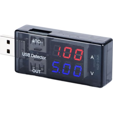 Testeur USB haute précision, multimètre USB à double affichage pour tension, courant et capacité 3‑20V 0‑3A (1/5)
