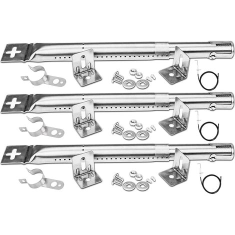 31-45cm Brûleur Universel Pièces détachées pour Triton 2, Monroe, Tepro, Campingaz, Taino, Proficook, Barbecook, Brûleur Tubulaire Réglable, 3 pièces (1/5)