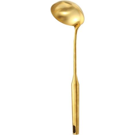 Ensemble de 6 ustensiles de cuisine en acier inoxydable doré, louche et spatule, antirouille, style moderne-1 Soup Ladle (1/5)