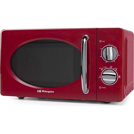 Microondas Orbegozo MI 2020 Rojo 700W 20L con 6 niveles de potencia