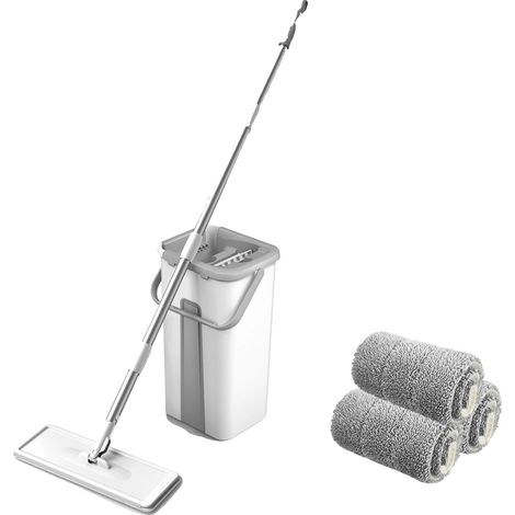 Mikrofaser-Mopp, waschbare Pads, einfache Manövrierbarkeit, WEISS (1/2)