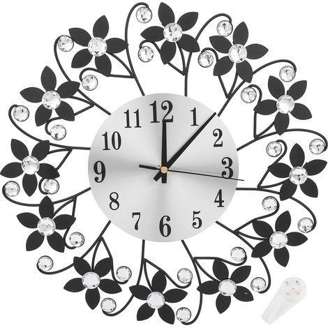 Moderne Metallwanduhr, Kristall, Dekoration für das Homeoffice, geräuschlose Metallwanduhr (1/5)